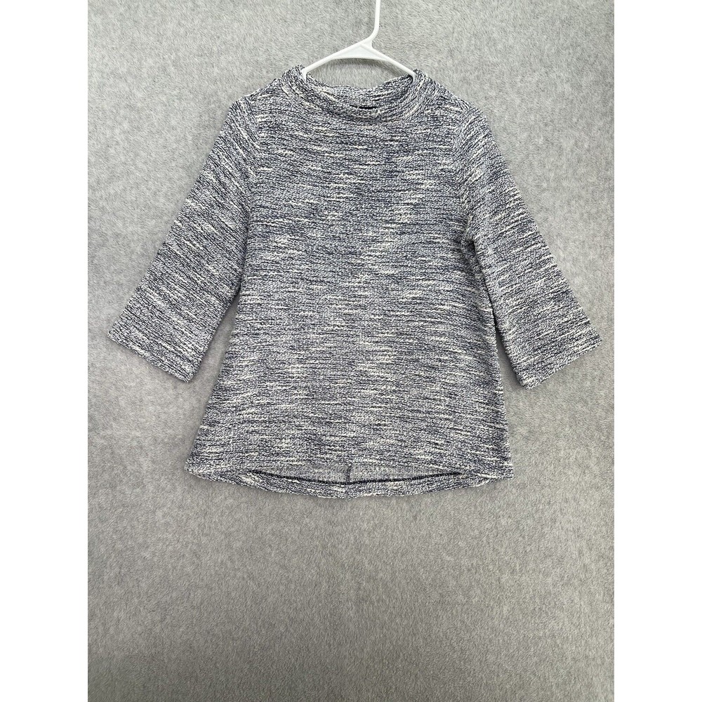 LOFT Ann Taylor Women's Sweater Tweed Marled blue Size Small High Neck Metallic